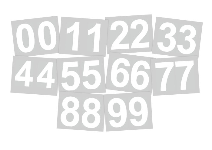 Brevlådestickers Siffror Vit